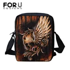 Черная холщовая мини-сумка FORUDESIGNS для женщин, дорожные сумки на молнии через плечо, женские повседневные сумки-мессенджеры, женская сумка, 2021