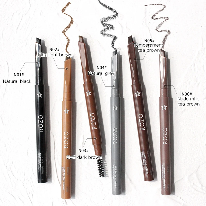 

Natural Makeup Multi Effect Double Head Super Fine Eyebrow Pencil Waterproof Lasting Eyes Black Brown Make Rotatable Up Pen