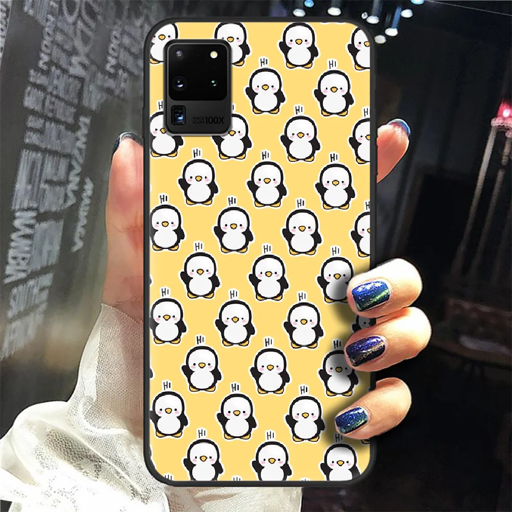 

Penguin Cute cartoon Phone Case Cover Hull For Samsung Galaxy S 6 7 8 9 10 e 20 edge uitra Note 8 9 10 plus black cell cover