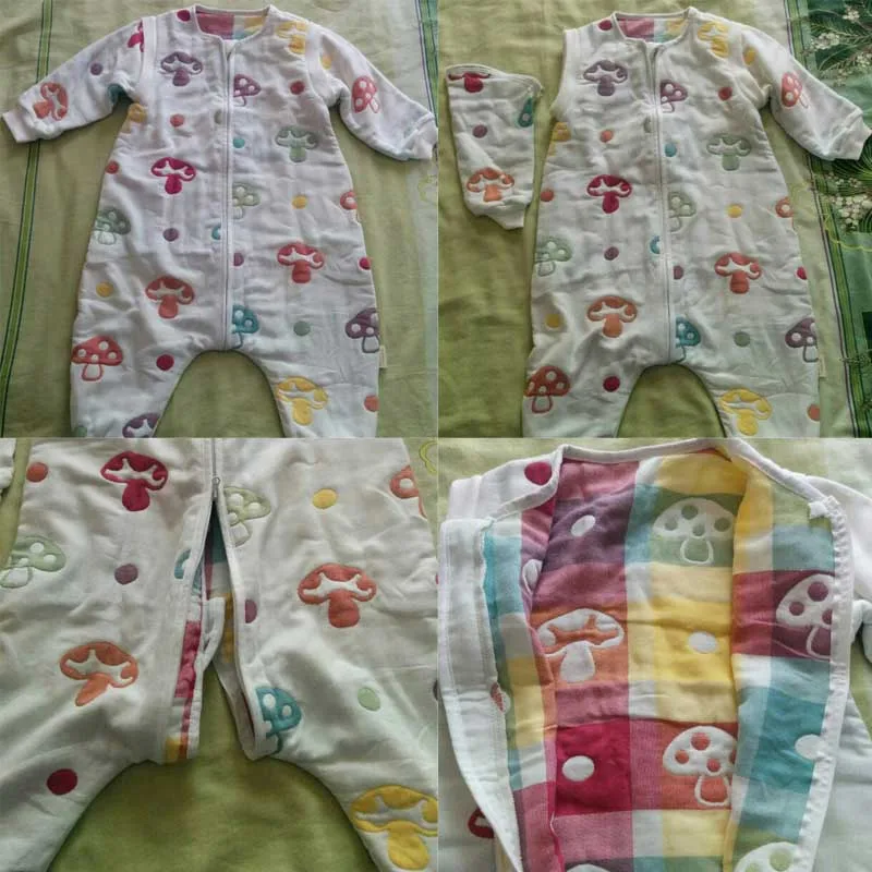 6-слойное хлопковое газовое платье для новорожденных спальный мешок весна-осень