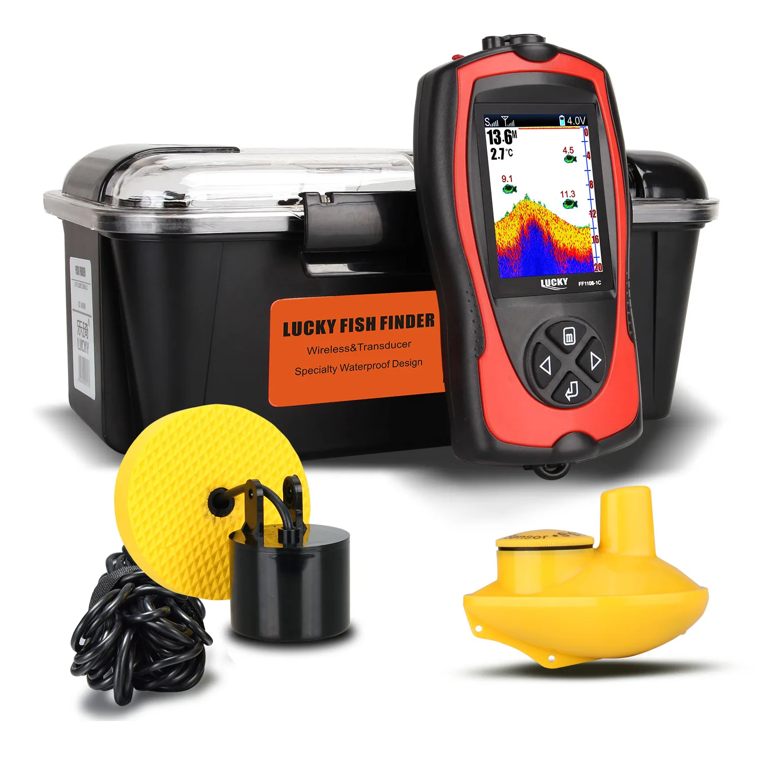 LUCKY FF1108-1CLA& FF1108-1C Depth Finder Sonar Fish Finder Light Lure Sensor Deeper echo sounder Sea Fishing Radar Equipment