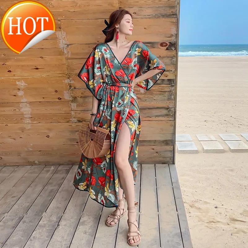 

new style beach skirt women's seaside holiday dress women's summer super fairy beach skirt Bohemian long skirt