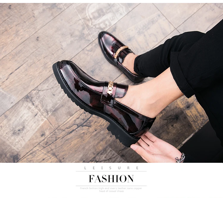 Thick Bottom Mens Dress Shoes Men Bring Brand Wedding Shoes Luxury Italian Casual Office Formal Loafers Boats Leather Shoes Men