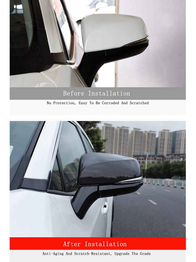 QHCP Автомобильная крышка зеркала заднего вида Боковая дверь зеркальная полоса