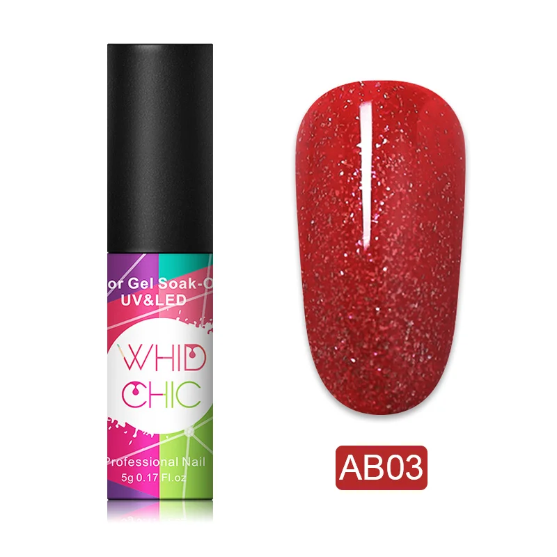WHID CHIC 1 флакон 5 мл УФ-гель для ногтей Блестящий розовый синий золотой Блестящий цветной долговечный Гель-лак для ногтей
