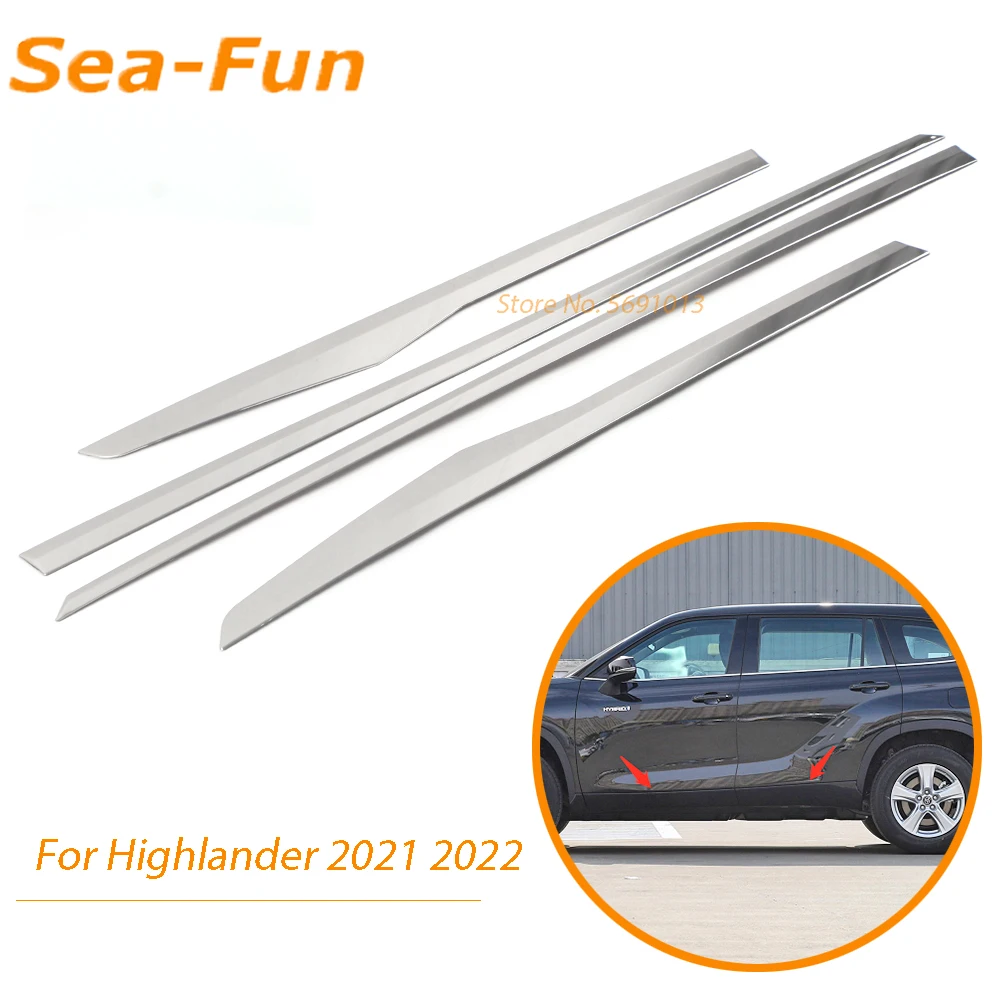 

Для Toyota Highlander 2020 2021 отделка кузова, молдинг на боковые двери Крышка Декоративная полоса рамка аксессуары для интерьера