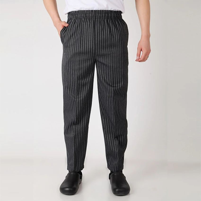 

2021 New Men's Trousers Stretch Chef Trousers Restaurant Master Stretch Catering Service Hotel Cafe Chef Waitress Harem Pants
