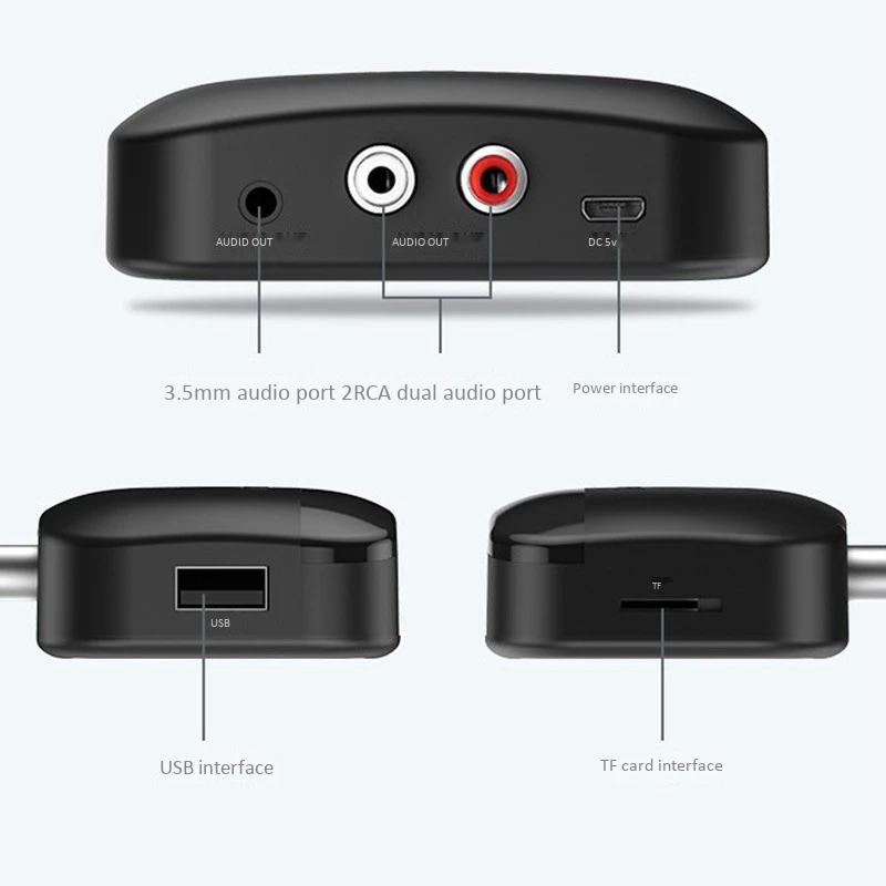 

NFC Bluetooth Adapter, Bluetooth 5.0 Receiver, Hands-Free Call, Support TF Card U Disk to Play Music