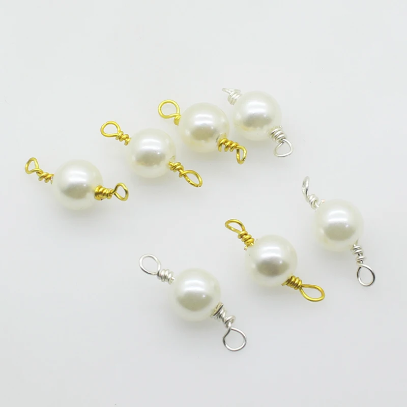 New Fashion 10Pcs/Lot Handmade Pearl Link Buttons Pendant DIY Handwork Fitting Gold Silver Accessories | Дом и сад
