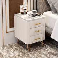 installation free bedside table simple modern light luxury imitation marble small shelf simple bedroom soft pack bedside cabinet