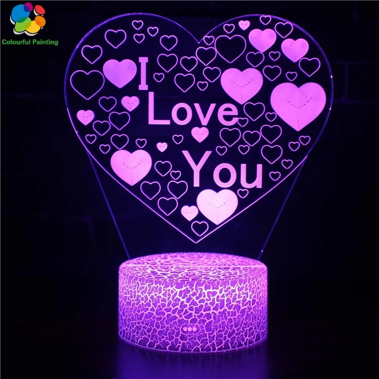 Пульт дистанционного управления любовь сердце подарок 3D свет светодиодный