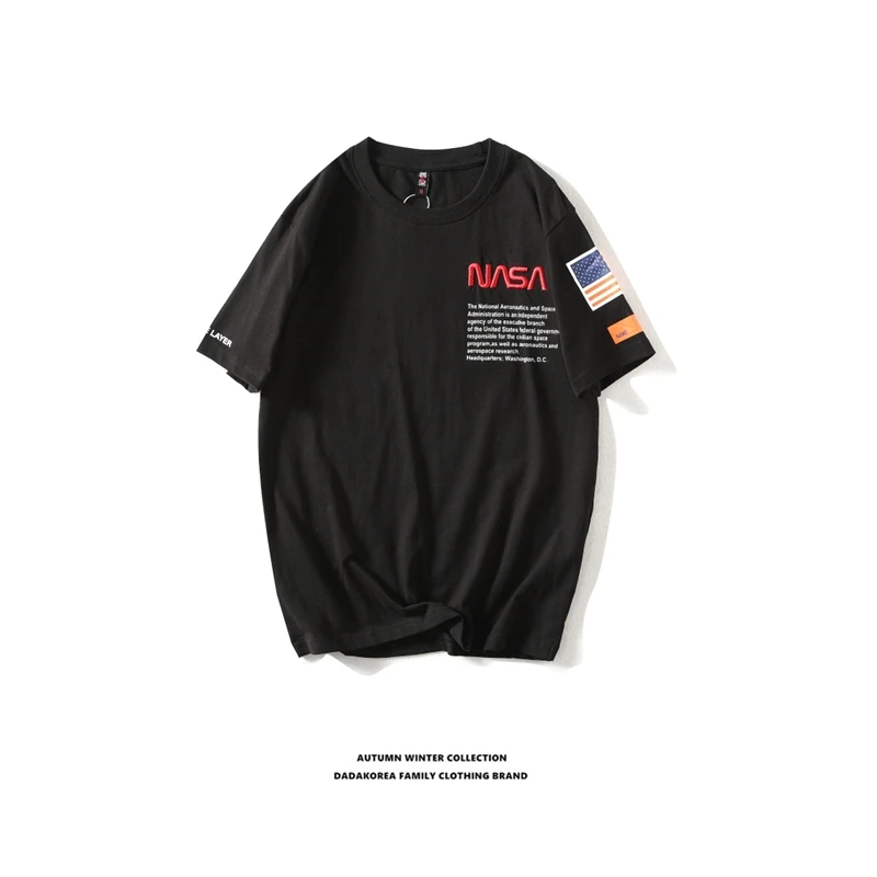 Летняя Хлопковая мужская футболка с короткими рукавами принтом американского