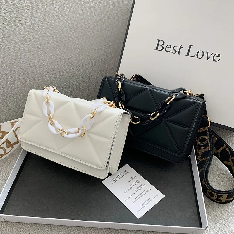 

Handbag Bag Female Fashion PU Crossbody Bags 2021 New Korean Wave Simple Mobile Phone Bag Chain Women Bag Bolsa feminina