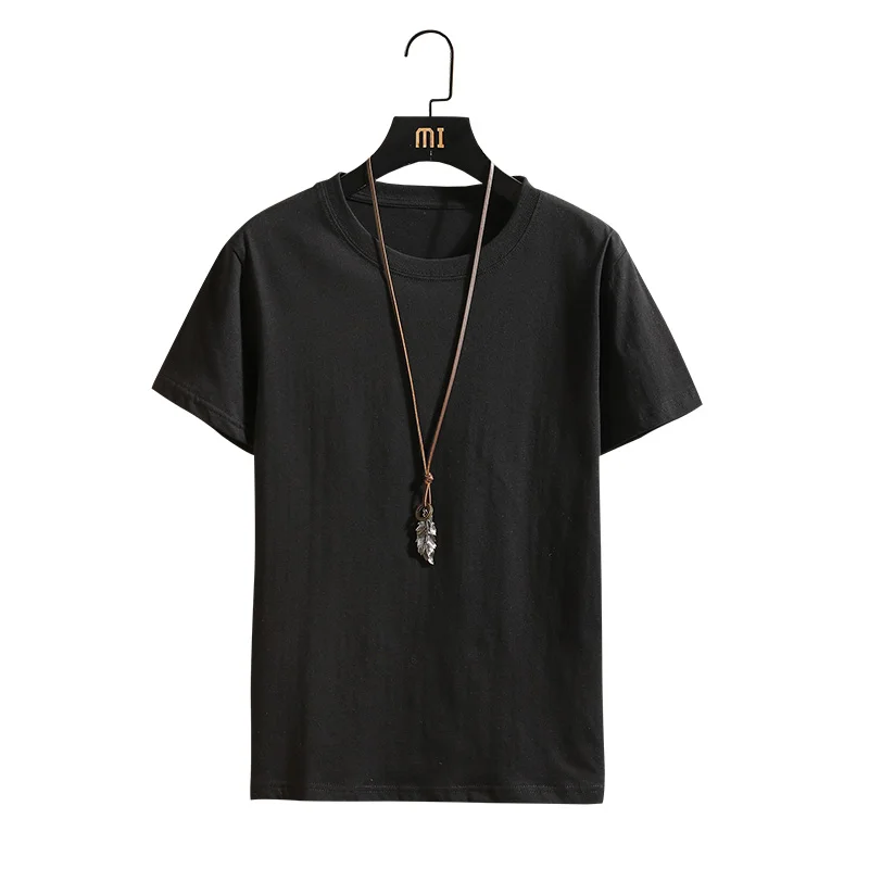 

Summer Cotton T Shirts Men 2021 Simple O Neck Stretch Solid New Tops Clothing Casual Tshirt Man Streetwear Cool Tee Shirts