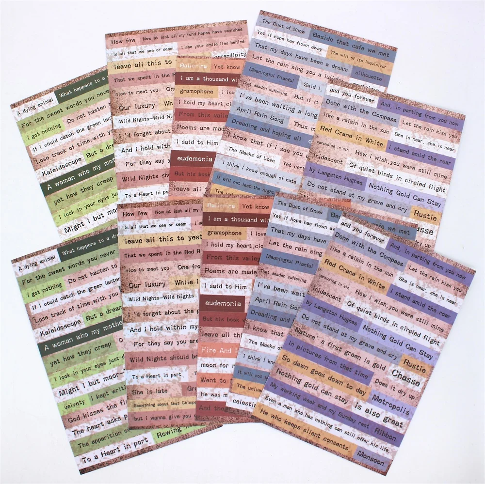 

10pcs Words Stickers for Scrapbooking DIY Projects/Photo Album/Card Making Crafts