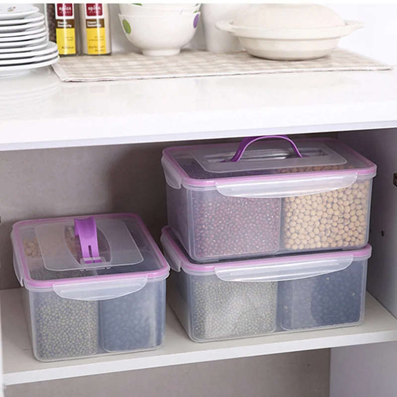 Домашний пластиковый ящик для хранения продуктов контейнер зерна кухонный