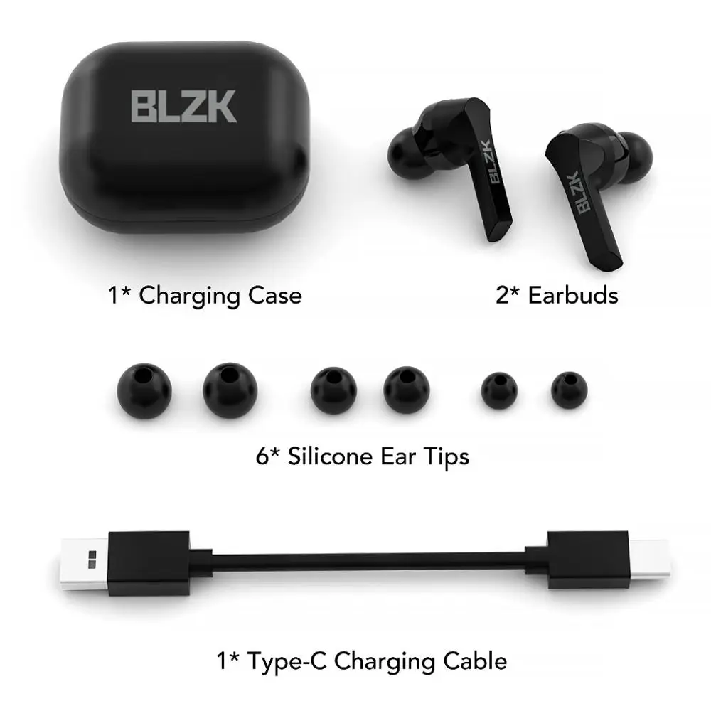 BLZK наушники вкладыши TWS Bluetooth 5 0 зарядным устройством Беспроводной 9D стерео