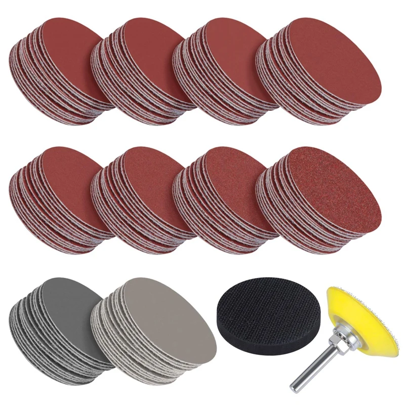

320 Pcs 2Inch Sanding Discs Pad Kit For Drill Grinder Rotary Tools With Backer Plate Shank And Soft Foam Buffering Pad
