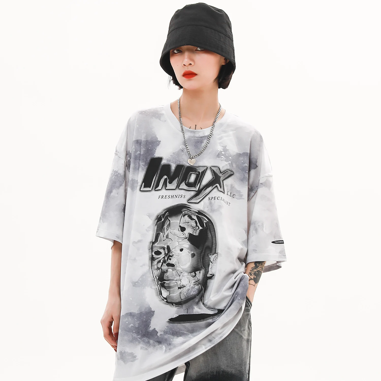 В стиле хип хоп с принтом тай дай иностранец напечатан футболка для мужчин 2020