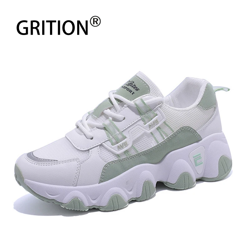 GRITION спортивная обувь женские Прогулочные кроссовки на толстой подошве дышащие