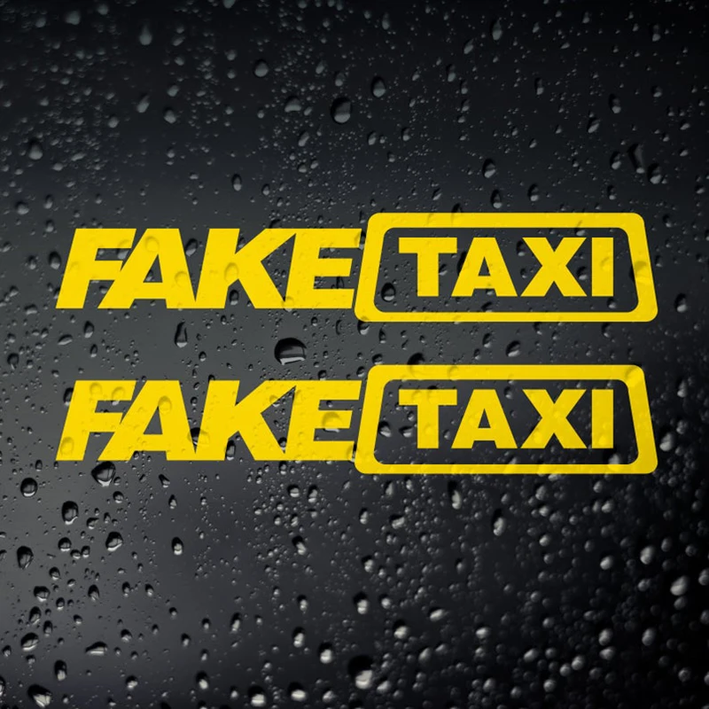 Наклейка на машину Fake Taxi x 2 простой декор для окна Съемные Фрески DIY наклейки три