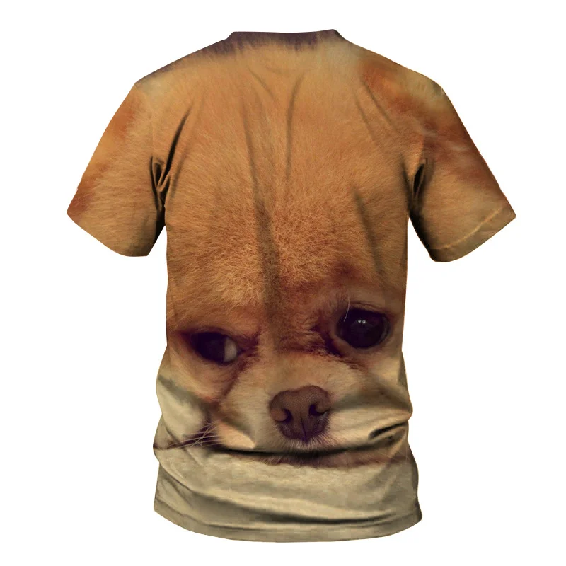 

2021 Children's Summer 3D Leisure Cute Animal Dog Digital Printing Breathable Short Sleeve T-Shirt Man / Woman Streetwear Tops