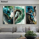 Большая абстрактная струящаяся зеленая 5D алмазная картина, сделай сам, вышивка крестиком, Золотая Рыба, алмазная вышивка, мозаика, настенное искусство EE979