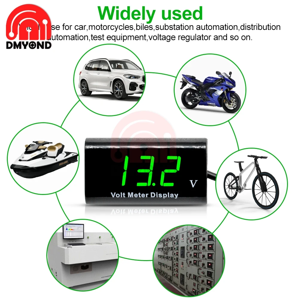 Цифровой измеритель напряжения для мотоцикла автомобиля велосипеда|Измерители