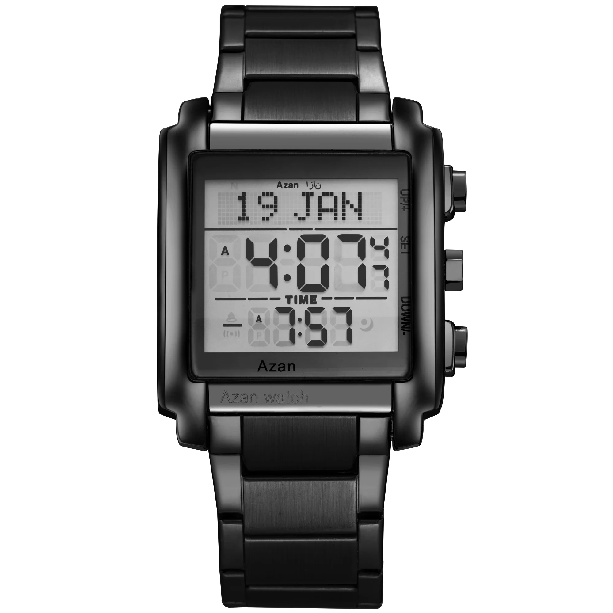 2021 Новые мусульманские молитвенные часы золотые наручные из нержавеющей стали