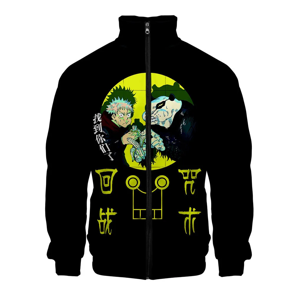 

2020 New 3D Print Stand jujutsu kaisen Fashion Men Women Zipper Hoodies Jackets Long Sleeve Harajuku Sweatshirt