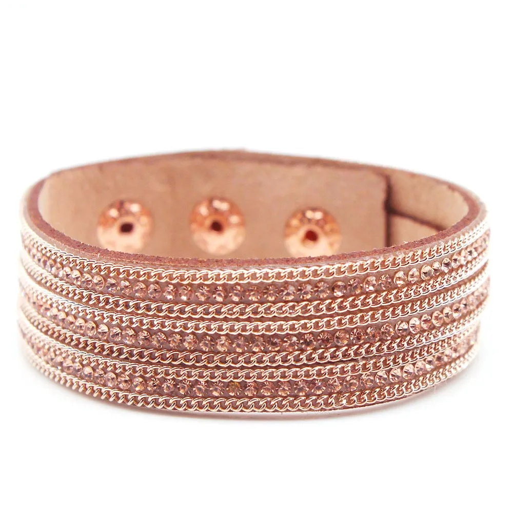 

2020 New Bracelet Punk Rhinestone Crystal Wrap Multilayer Bracelets for women Charm Statement Fashion Jewelry