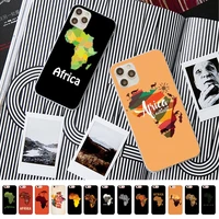africa map geography painted phone case for iphone 13 11 12 pro xs max 8 7 6 6s plus x 5s se 2020 xr case