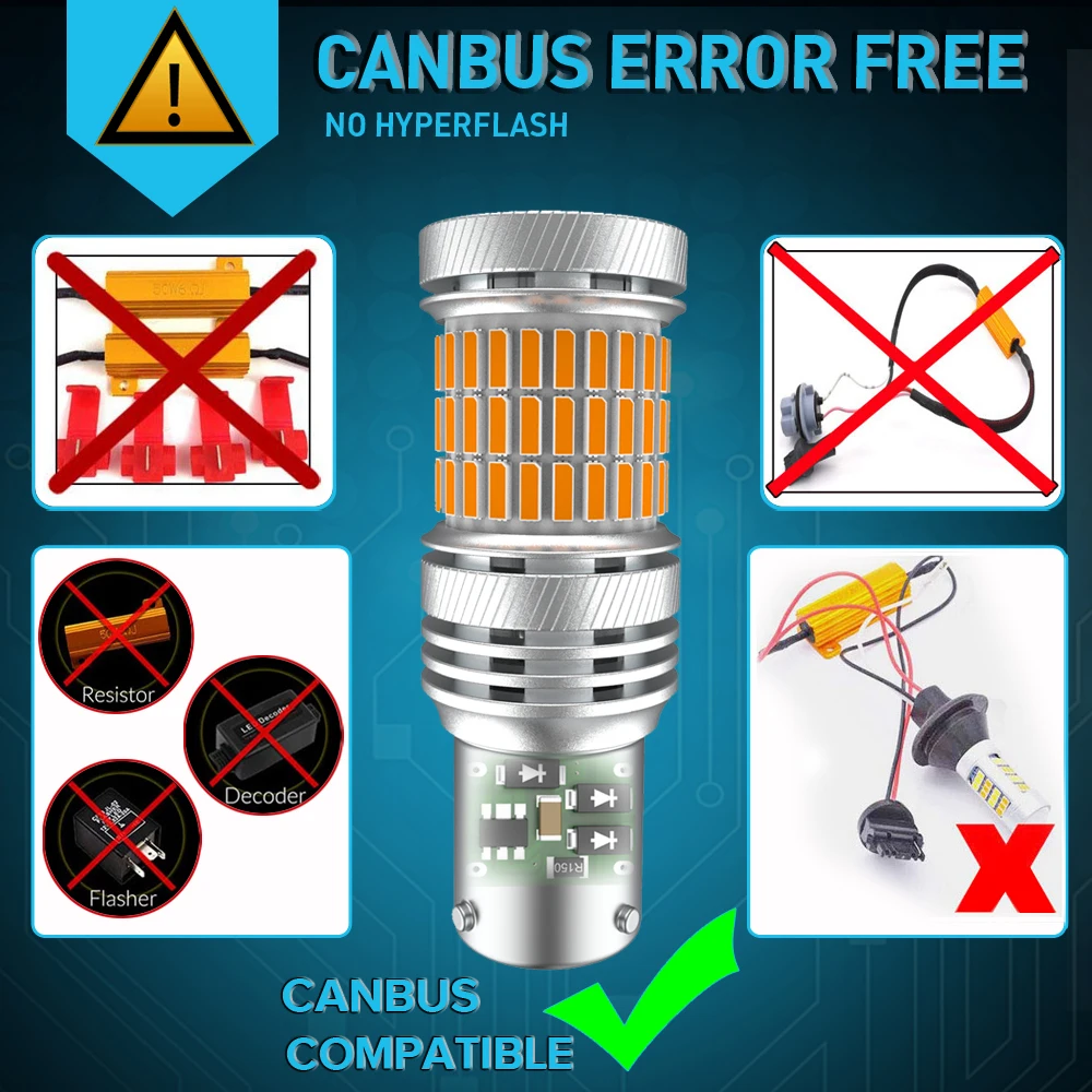 2x CANBUS Error Free светодиодный лампы сигнала поворота светильник P21W 1156 BAU15S BA15S PY21W для