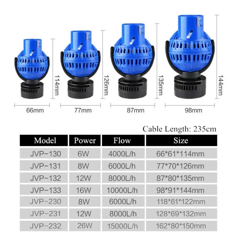 

Wavemaker Water Pump Mute Fish Tank Aquarium Surf Pump Magnet Mini Submersible Pump Circulation Pump JVP