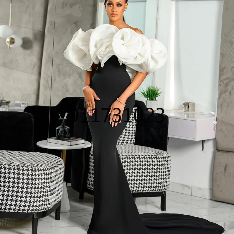 Elegant Floor Length Long Evening Party Dress Women Sexy Off Shoulder Bodycon Maxi Prom Dresses African Clothes | Тематическая