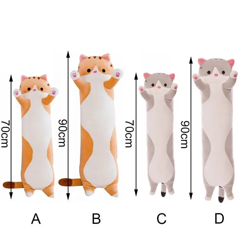 

Cute Cat Animal Plush Toy Comfortable To The Same Size or While Reading Real Holding The Tv Watching P0U3