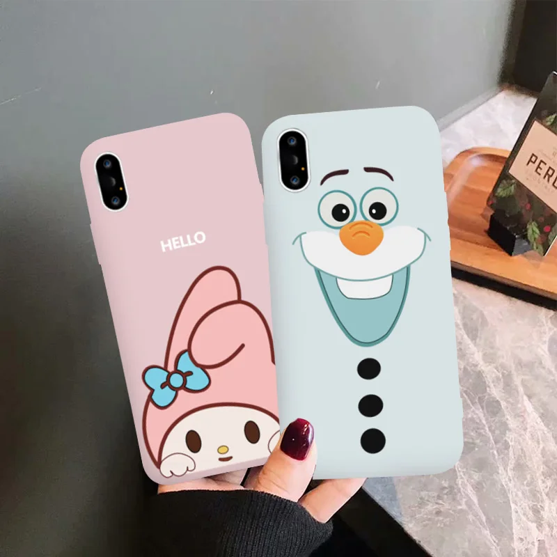 JAMULAR мультфильм Олаф Мелодия Телефон чехол для iPhone 7 XS MAX XR X 8 6 6s Plus розовый белый Силиконовый Мягкая задняя крышка милый чехол