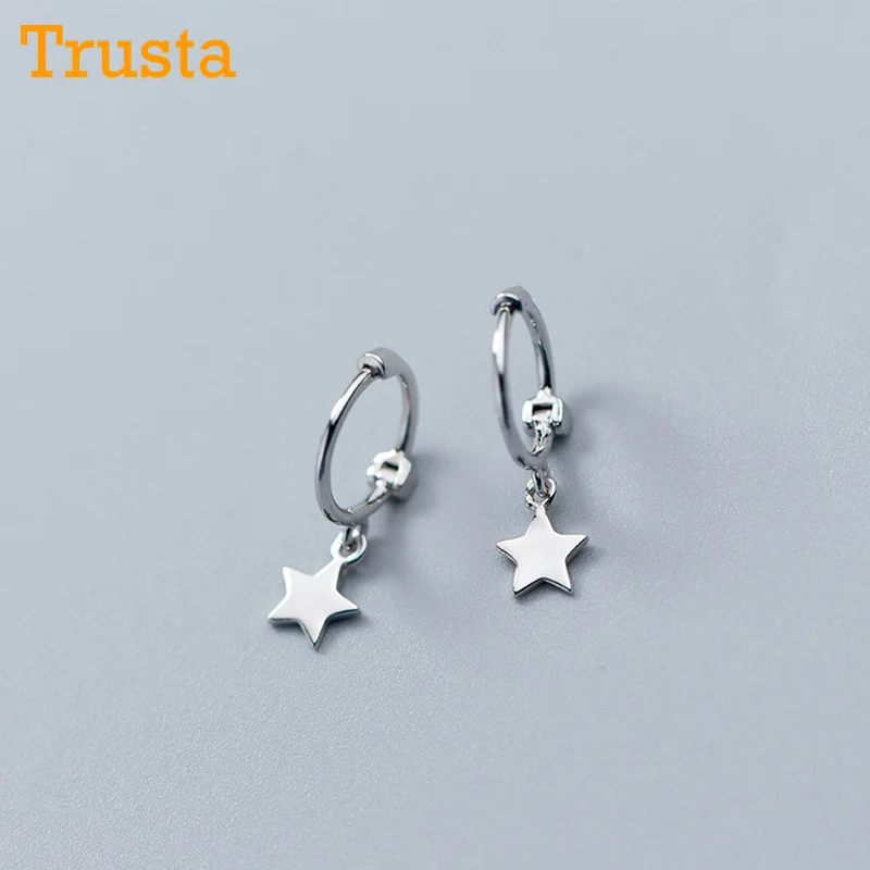 Trusta,,, 925, твердые, Стерлинговое Серебро, звезда, маленькие серьги-гвоздики для девочек, подарок для подростков, женские модные ювелирные изделия DS900