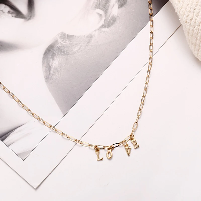 Необычное Простое Ожерелье-чокер Очаровательная Женская Золотая цепочка до