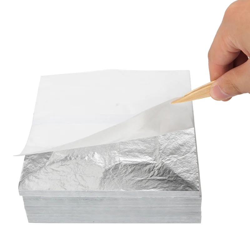 14X14cm имитация серебряного листа 1000 листов листы для золочения лист алюминиевого