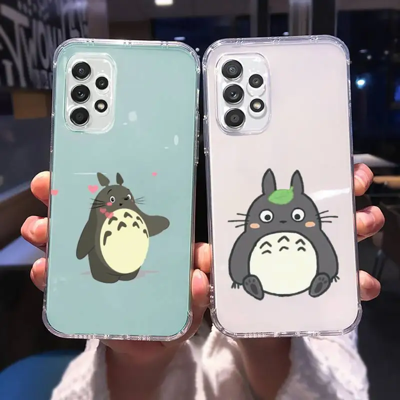 

Cute Totoro Spirited Away Phone Case Transparent For Samsung A51 A50 A71 A70 A81 M60S Note S21 S 20 10 9 8 11 E Plus Ultra