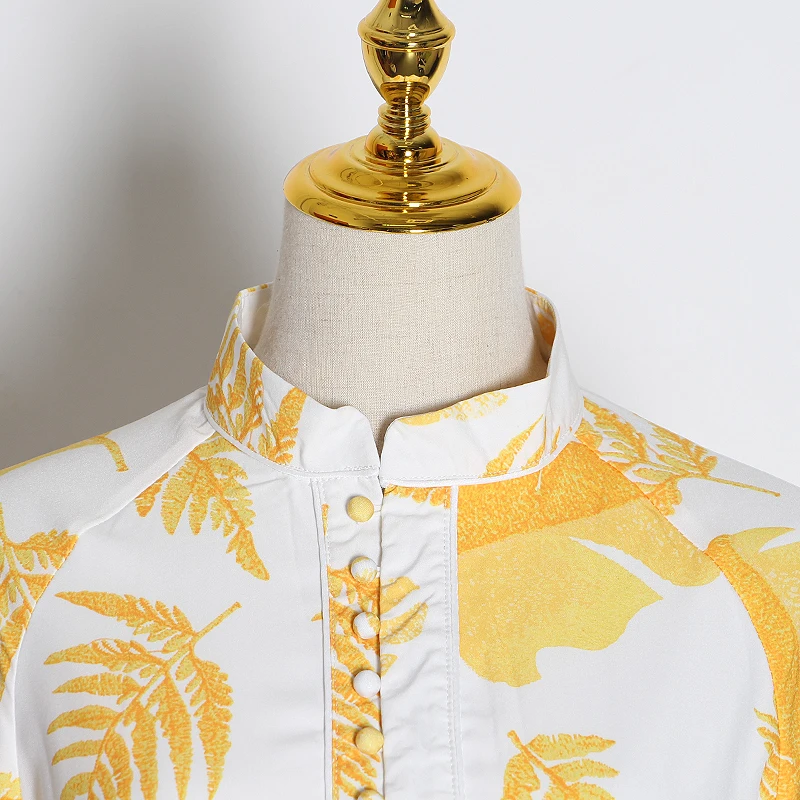 Женское винтажное платье CHICEVER однобортное с длинными рукавами фонариками и