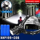 Супер яркий светодиодный налобный фонарь XHP199, перезаряжаемый мощный налобный фонарь XHP90, светодиодный налобный фонарь 18650, налобный фонарь для рыбалки