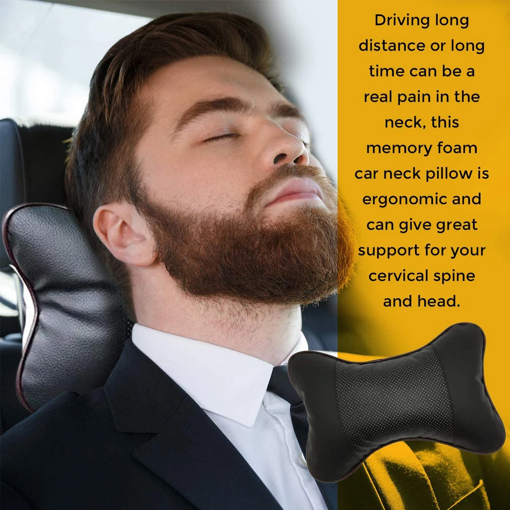 Автомобильная подушка на подголовник удобная массажная двойного назначения для