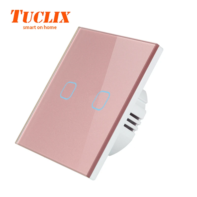 Универсальный настенный светильник TUCLIX EU/UK, 110-240 В, переключатель со стеклянной панелью, 2 комплекта, 1 способ, водонепроницаемый, с сенсорным управлением, белый