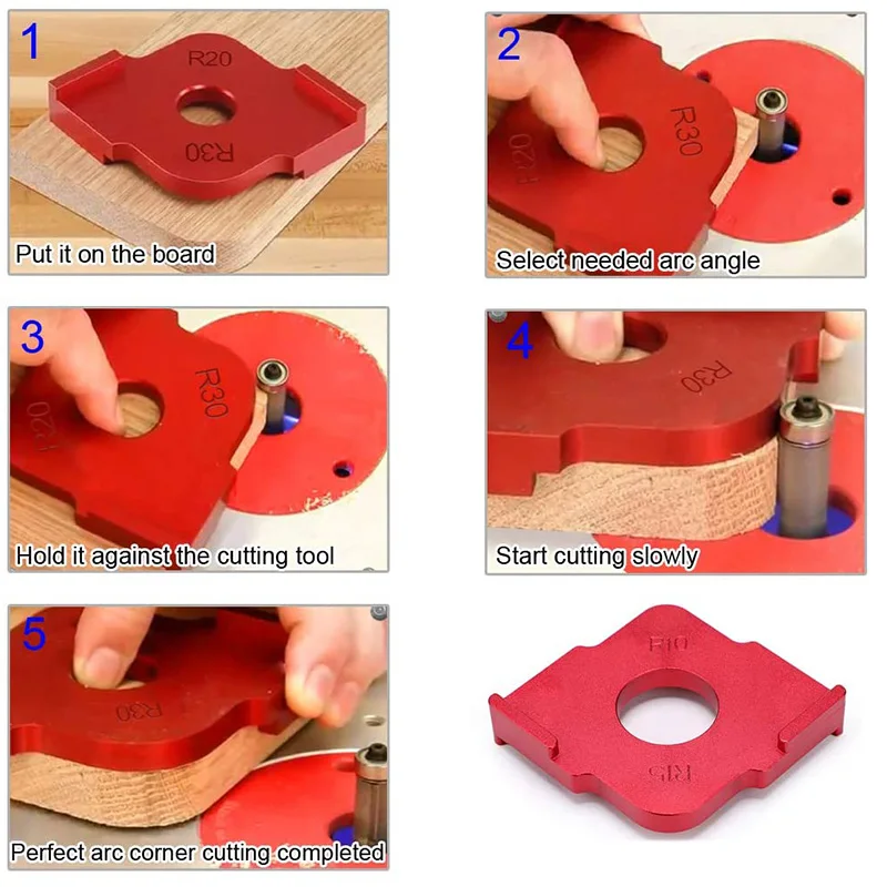 Деревообработка обрезки радиус джиг маршрутизатор шаблоны алюминиевый сплав
