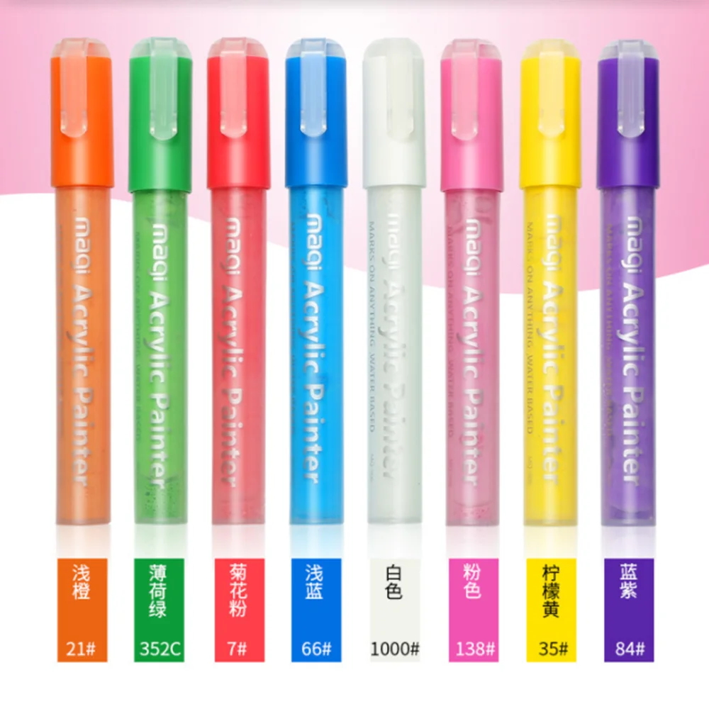 8 цветов/набор акриловых Краски Маркер для белой доски Керамика стекло Rock