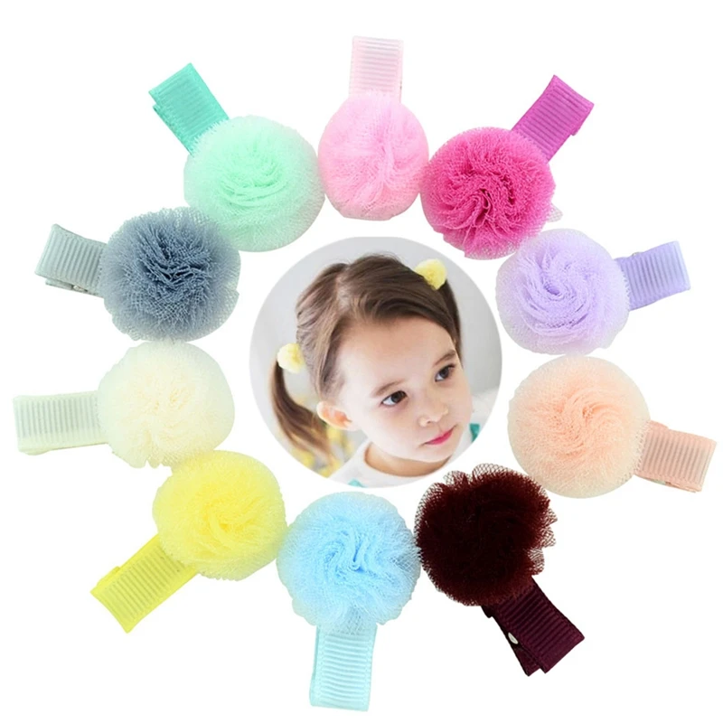 10 шт. маленькие тюлевые заколки для волос маленьких девочек ручной работы