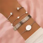 LETAPI новые модные женские браслеты с кристаллами многослойная цепочка с имитацией жемчуга набор серебряных браслетов ювелирные изделия для вечеринок аксессуары
