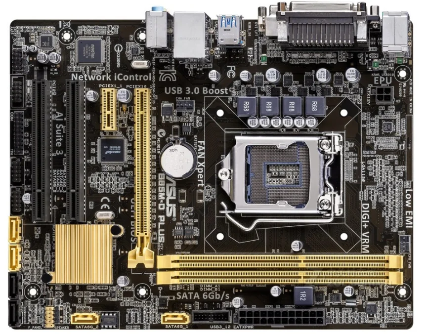 

Asus B85M-D PLUS 1150 Motherboard DDR3 RAM 16G PCI-E 3.0 SATA III USB3.0 Micro ATX Intel B85 Motherboard intel Core i3-4130 cpus
